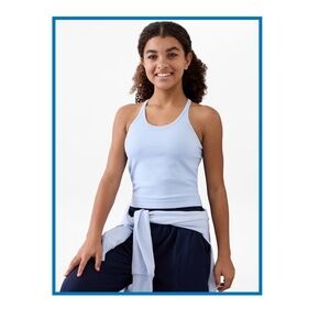 Athleta Girl Rise Above Rib Cami NEW SEALED PKG size 12 GOSSAMER BLUE